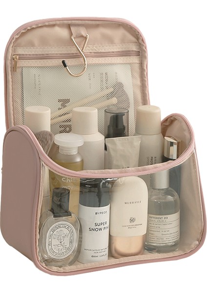 Şeffaf Kancalı Kozmetik Çantası Büyük Kapasiteli Taşıma Çantası, D (Yurt Dışından)