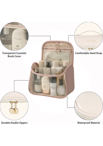 Şeffaf Kancalı Kozmetik Çantası Büyük Kapasiteli Taşıma Çantası, D (Yurt Dışından) modelleri