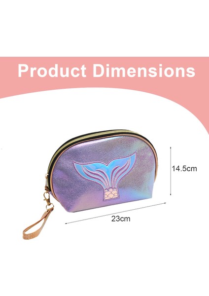 Balık Kuyruğu Lazer Makyaj Çantası Yarı Yuvarlak Nakışlı Çanta C (Yurt Dışından) fiyatları