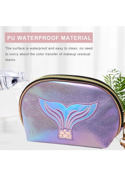 Balık Kuyruğu Lazer Makyaj Çantası Yarı Yuvarlak Nakışlı Çanta C (Yurt Dışından) fırsatları