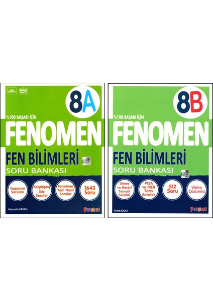 Fenomen Yayıncılık Fenomen 8. Sınıf Lgs Fen Bilimleri Soru Bankası (A)+(B) Kitabı 2 Kitap