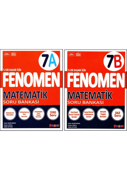 Fenomen 7. Sınıf Matematik Soru Bankası (A)+(B) Kitabı 2 Kitap