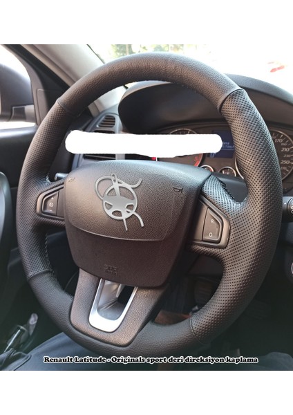 Renault Latitude - Laguna 3 Derisi Sökülmeden Yapılmaya Uygun Spor Desen Direksiyon Kılıfı