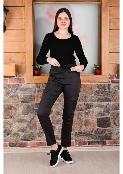 Bel ve Paça Lastikli Yanları Kargo Cep Fermuarlı Bayan PANTOLON-4444 fiyatları