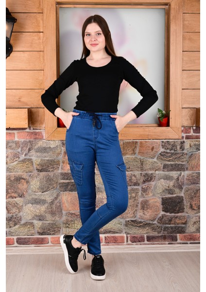 Bel ve Paça Lastikli Yanları Kargo Cep Fermuarlı Bayan PANTOLON-4444 fiyatları