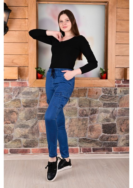 Bel ve Paça Lastikli Yanları Kargo Cep Fermuarlı Bayan PANTOLON-4444 modelleri