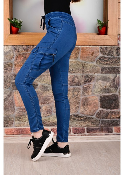 Bel ve Paça Lastikli Yanları Kargo Cep Fermuarlı Bayan PANTOLON-4444 indirimleri