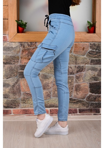 Bel ve Paça Lastikli Yanları Kargo Cep Fermuarlı Bayan PANTOLON-4444 indirimleri