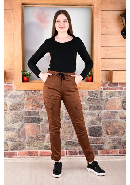 Bel ve Paça Lastikli Yanları Kargo Cep Fermuarlı Bayan PANTOLON-4444 fiyatları