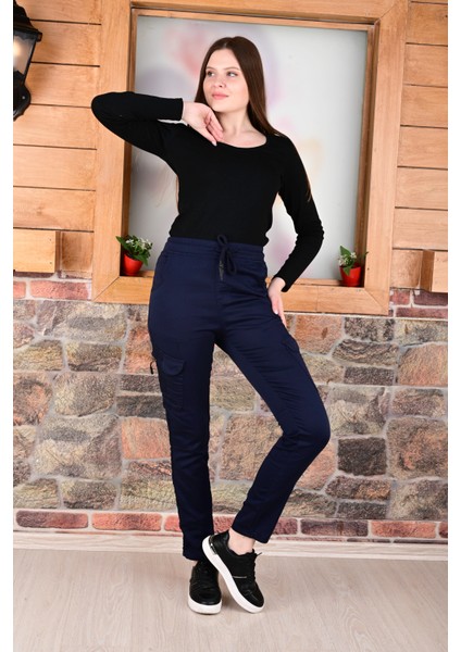 Bel ve Paça Lastikli Yanları Kargo Cep Fermuarlı Bayan PANTOLON-4444 fiyatları