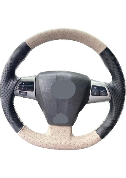 Toyota Corolla 2012-2014- Yariss Bej Siyah Kombin Direksiyon Kılıfı Derisi Sökülerek Yapılır