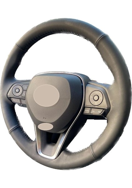 Toyota Corolla 2020 Bentley Düz Desen Direksiyon Kılıfı Siyah Dikiş