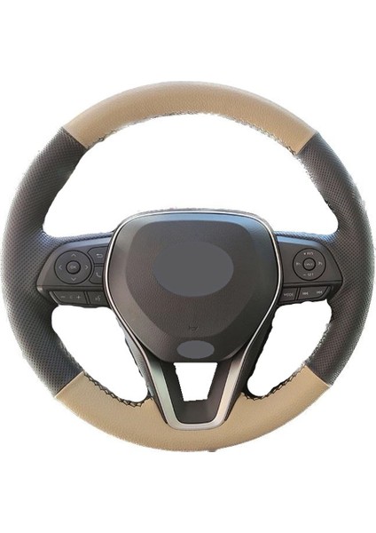 Toyota Corolla 2020 Spor Bej Kombin Direksiyon Kılıfı Siyah Dikiş