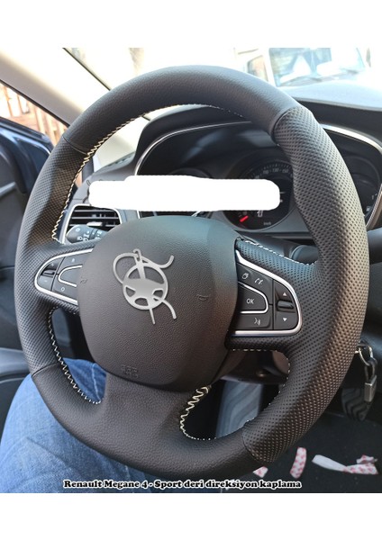 Renault Megane 4 - Spor Desen Direksiyon Kılıfı Siyah Dikiş