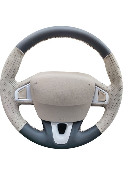 Renault Fluence-Scenic Megane 3 Privilege Tuşlu-Derisi Sökülmeden Yapılan 2 Renk Direksiyon Kılıfı