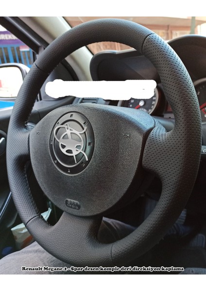 Renault Megane 2 -Sadece Derisi Sökülerek Yapılmaya Uygun Spor Desen Komple Direksiyon Kılıfı