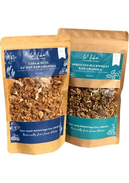 Glütensiz Raw Granola x 2’li - Gf Yulaf 300 gr + Karabuğday 300 gr