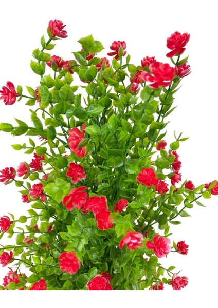 Yapay Çiçek Siyah Saksıda Kırmızı Mineli Şimşir Ağacı 55CM fiyatları