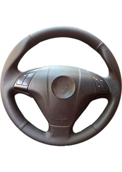Fiat Linea-Doblo- Fiorino -Punto Tuşlu Versiyon Uyumlu Spor Desen Direksiyon Kılıfı Siyah Dikiş