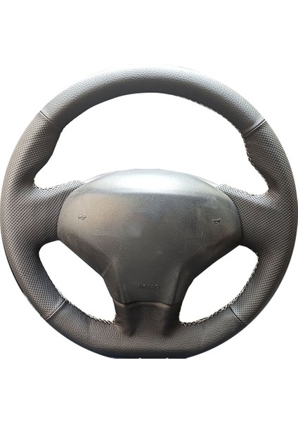 Citroen C3 2012 Spor Desen Komple Deri Direksiyon Kaplama Siyah Dikiş