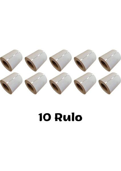 38X80 mm Termal Raf Etiketi Karton Etiket Ortadan ve Yandan Çentik Delik (1 Rulo = 500 Adet)