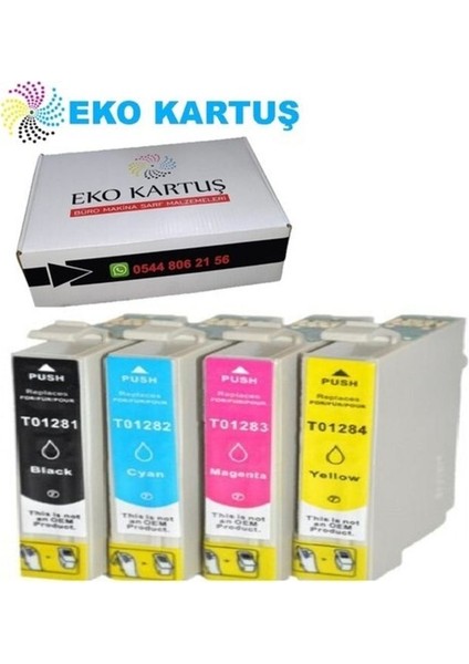 Eko Kartuş Epson Stylus SX-125 (T1281-T1282-T1283-T1284)TAKIM Muadil Kartuş