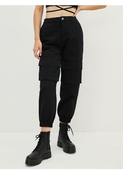 Lcw Casual Normal Bel Standart Fit Cep Detaylı Gabardin Kadın Jogger Pantolon
