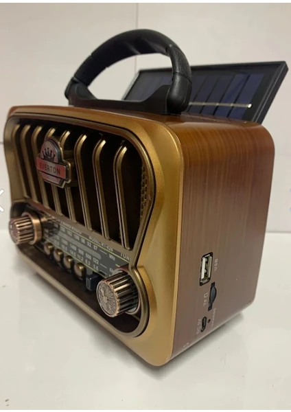 RT-826 Solar Panelli Nostaljik Görünümlü Radyo