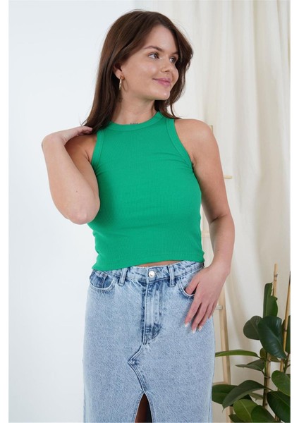 23254307 Kaşkorse Bisiklet Yaka Biyeli Atlet Yesıl modelleri