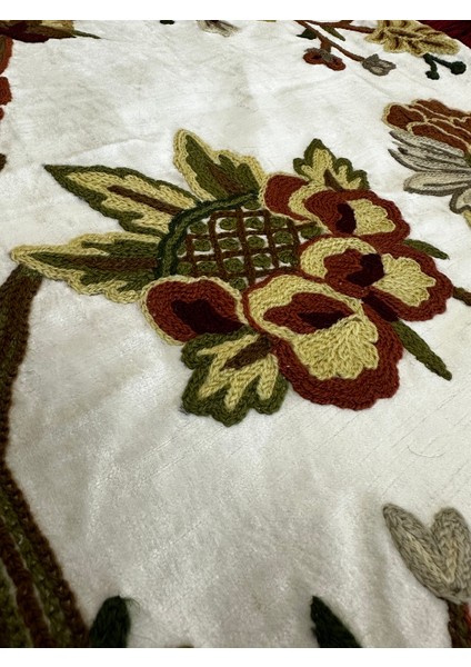 Jwk Fabrics Hint Işi Nakışlı Kadife Kumaş-Chainstit Embroidery (145)