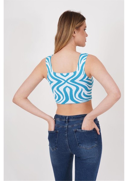23256430 Triko Desenli Askılı Kare Yaka Atlet Mavı fırsatları