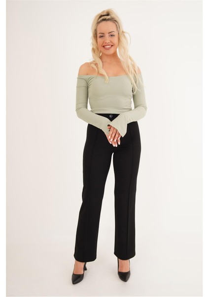 23254221 Kaşkorse Madonna Yaka Bileği Yırtmaçlı Uz. Kol Bluz Yesıl fiyatları