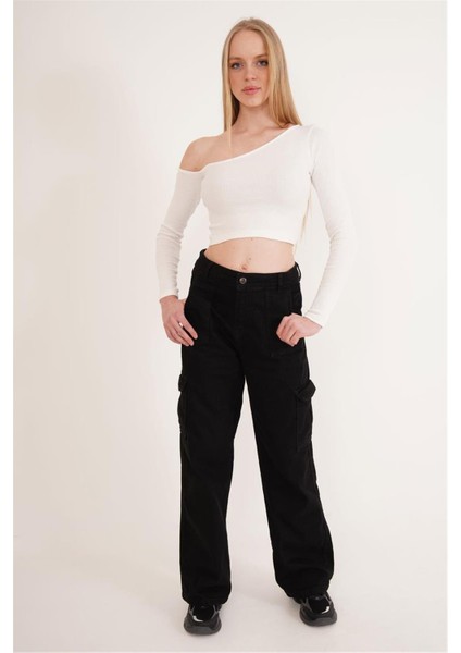 23254281 Kaşkorse Tek Omuz Dekolteli Uz.kol Bluz Beyaz modelleri