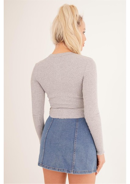 23254245 Kaşkorse Gül Baskılı Uz.kol Bluz Grı fiyatları