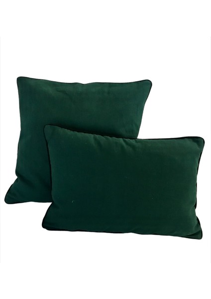 Zümrüt Yeşili Kırlent Kılıf Takım (45X45 - 35X45)