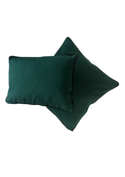 Zümrüt Yeşili Kırlent Kılıf Takım (45X45 - 35X45)