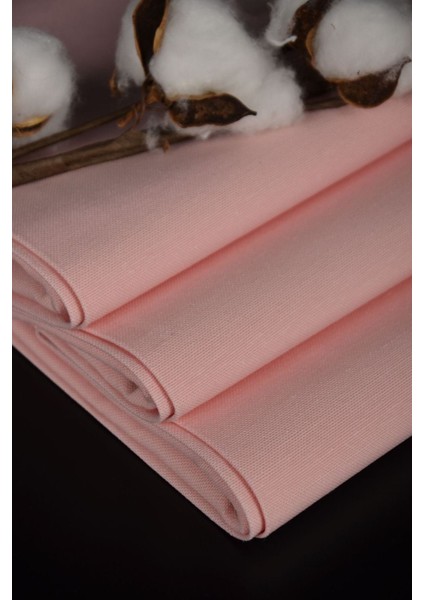 Jwk Fabrics Açık Pembe Pamuk Keten Punch Duck Bezi-Kumaşı Yarım Metre (50X180)