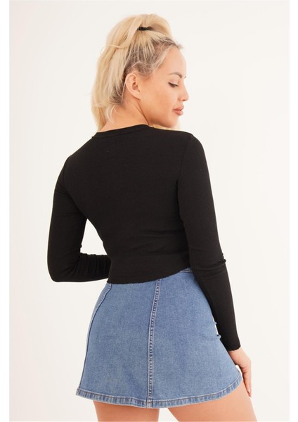 23254244 Kaşkorse Newyork City Baskılı Bluz Sıyah fırsatları