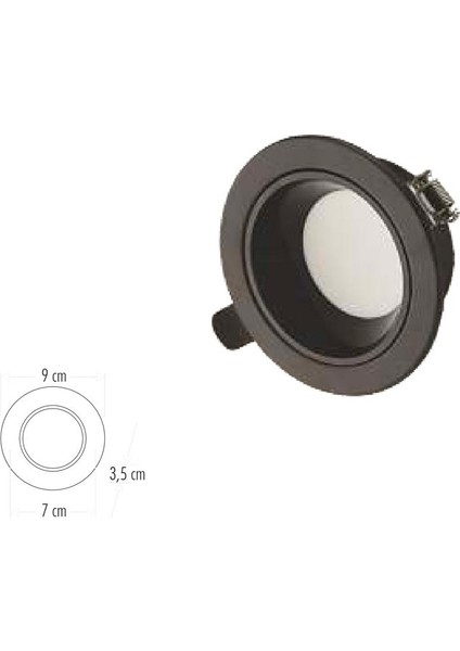 CT-5261 8 Watt Başak Siyah Kasa Cob LED Spot 3 Renk