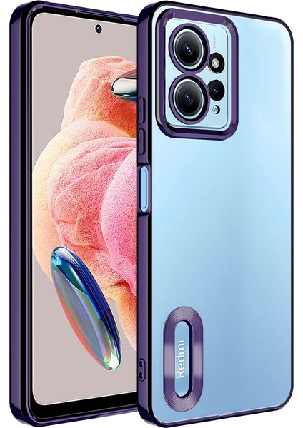 Xiaomi Redmi Note 12 4g Uyumlu Omega Serisi Kamera Korumalı Logo Gösteren Shining Silikon Kılıf