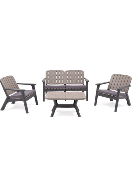 Dış Mekan Bahçe Koltuk Takımı Antrasit ve Kahverengi fiyatları