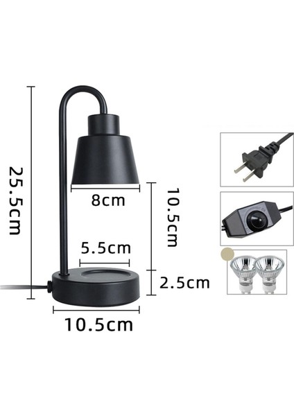 Elektrik Mum Isıtıcı Lamba Eritici Isıtıcı Başucu Yatağı Siyahı (Yurt Dışından)
