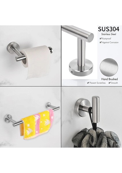 3x Paslanmaz Çelik Banyo Donanım Banyo Aksesuarları Havlu Bar Hook (Yurt Dışından) fırsatları