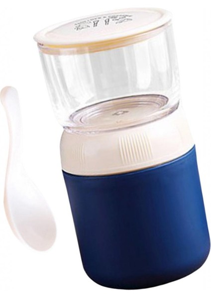 Yoğurt Konteyneri Taşınabilir Kaşık Yalıtımlı Yemek Konteyneri Çorba Çocuk Mavi (Yurt Dışından)