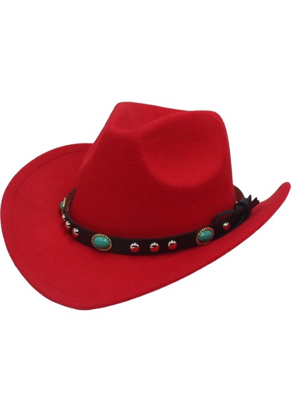 Kova Şapka Pamuk Yetişkin Katı Şapka Karşı Hip Hop Havzası Şapka 56cm Kovboy Şapka Kırmızı (Yurt Dışından)