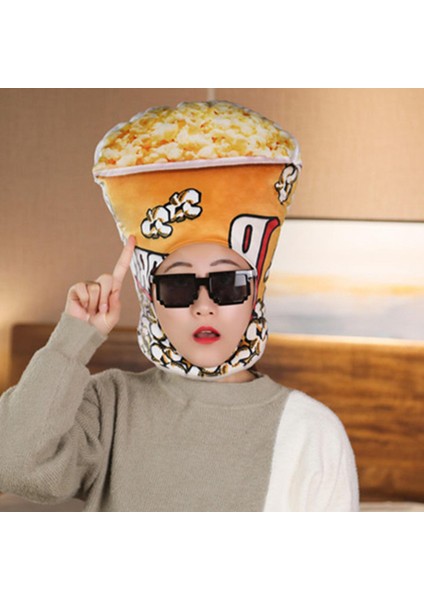 Peluş Patlamış Mısır Şapkası Yenilik Şapkaları Cosplay Başlık Headgear Fotoğraf Pervane (Yurt Dışından) indirimleri