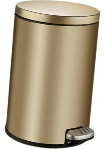 Yuvarlak Adım Çöp Kutusu Toz Kutusu Elleri Ücretsiz Su Geçirmez Mutfak Tuvalet Ev Altın (Yurt Dışından)