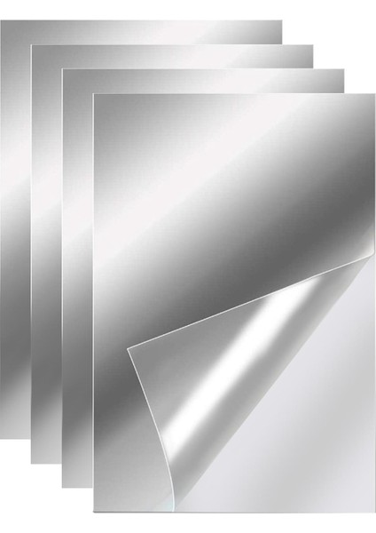 4pcs Esnek Duvar Çıkarmaları Ayna Duvar Dekorasyonu Için Akrilik Ayna Sayfaları 20cmx30cm (Yurt Dışından)
