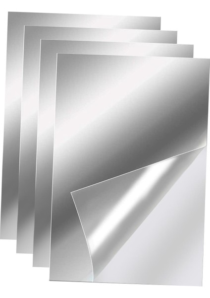 4pcs Esnek Duvar Çıkarmaları Ayna Duvar Dekorasyonu Için Akrilik Ayna Sayfaları 20cmx30cm (Yurt Dışından)