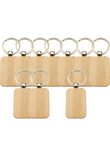 10 Adet Boş Ahşap Anahtar Zincirleri Dıy El Yapımı Anahtarlıklar Stil Için Anahtarlar D 30x45mm (Yurt Dışından)